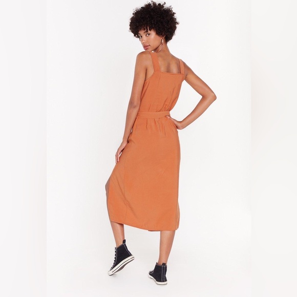Nasty Gal Dresses & Skirts - Nasty Gal | Button Down Orange Midi Dress M